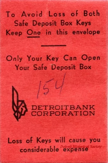 Envelope - Detroit Bank Corporation