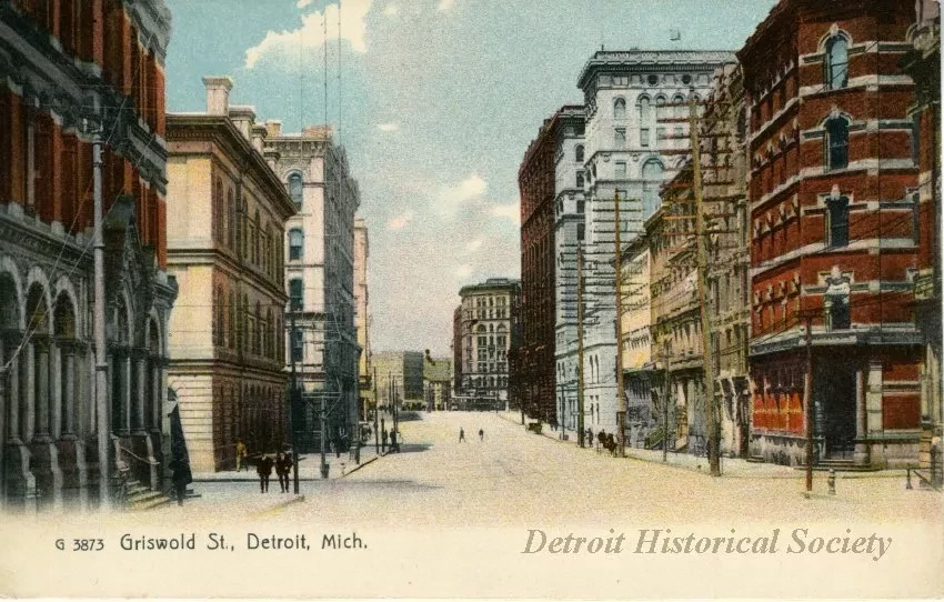 Postcard - Griswold Street, Detroit, Mich.