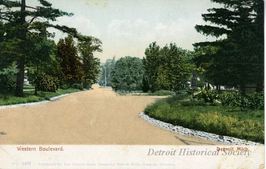 Postcard - Western Boulevard, Detroit, Mich.