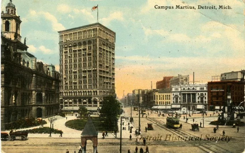 Postcard - Campus Martius, Detroit, Mich.