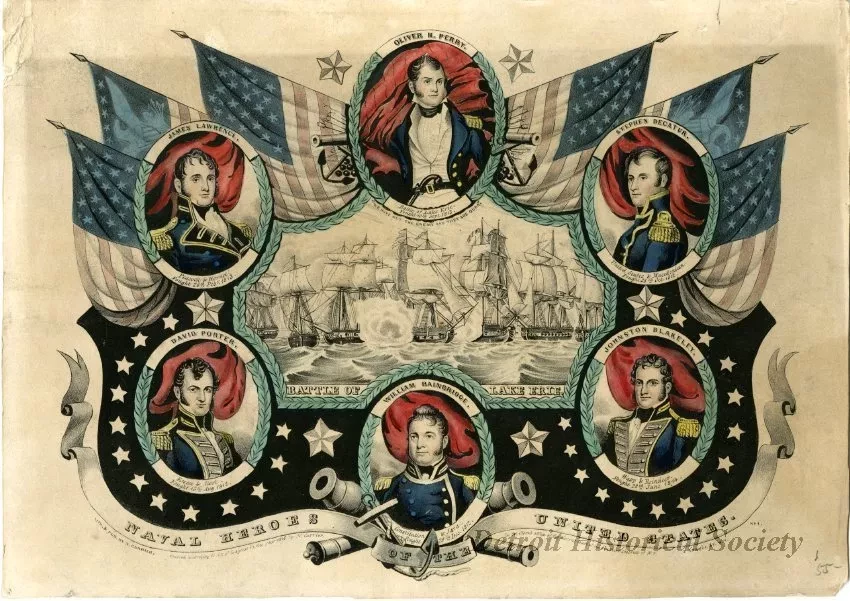 Lithograph - Battle of Lake Erie
Naval Heroes of the United States