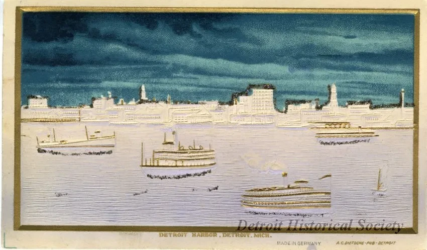Postcard - Detroit Harbor, Detroit, Mich.