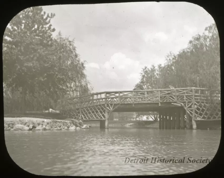 Transparency, Lantern-slide - Rustic Bridge, Belle Isle, Detroit