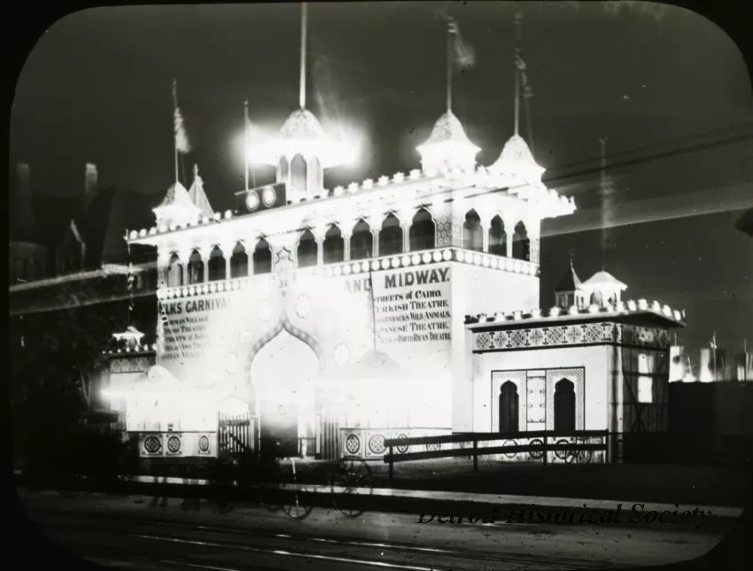 Transparency, Lantern-slide - Elk's Carnival at Night