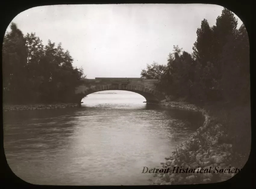 Transparency, Lantern-slide - Bridge at No End, Belle Isle, Detroit