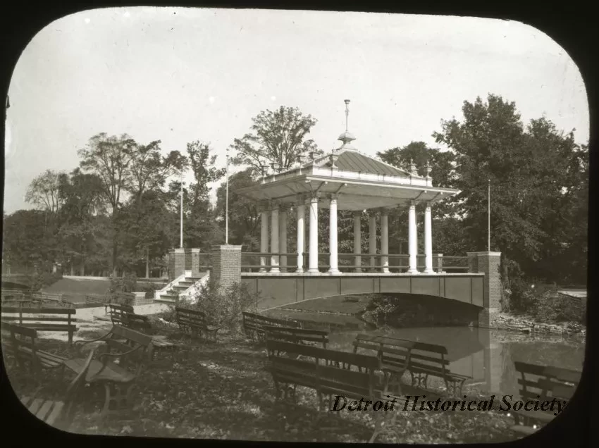 Transparency, Lantern-slide - Music Stand, Bell Isle - Detroit