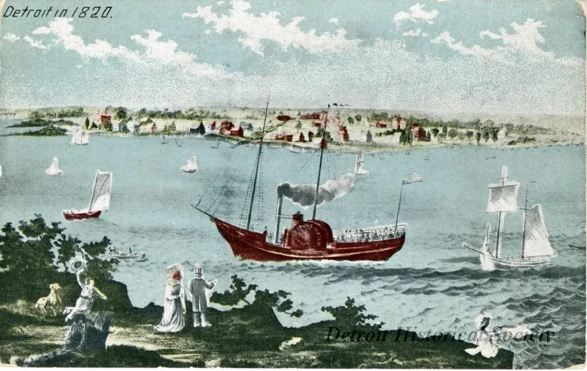 Postcard - Detroit in 1820.