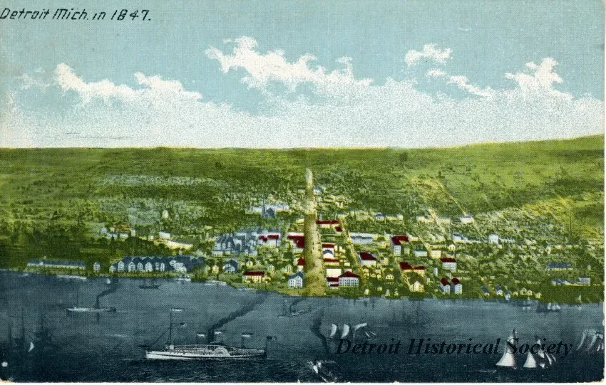 Postcard - Detroit Mich. in 1847.