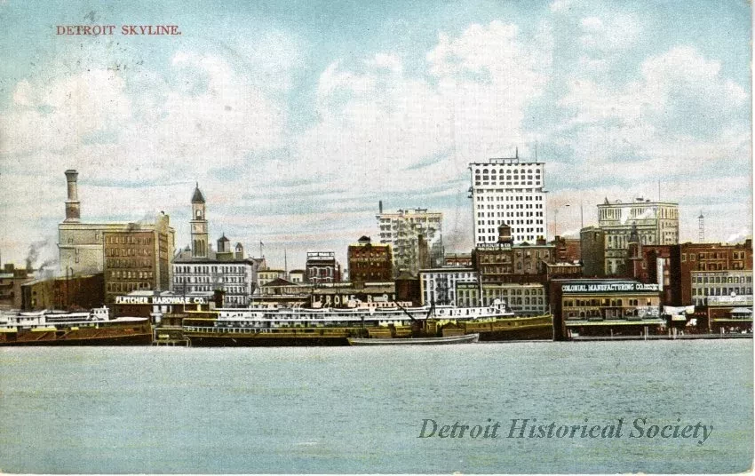Postcard - Detroit Skyline.