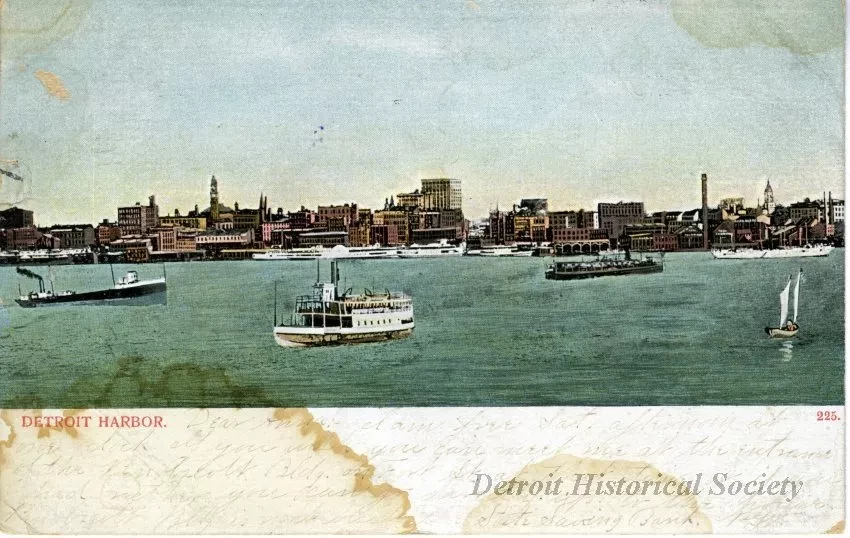 Postcard - Detroit Harbor
