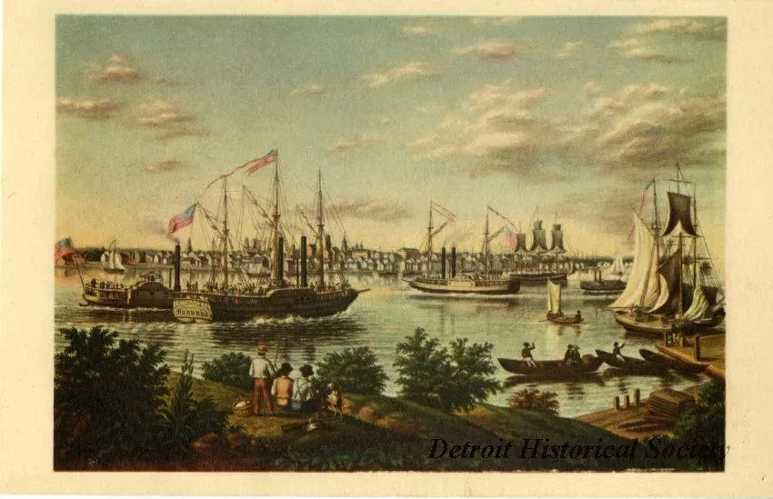 Postcard - View of Detroit in 1836