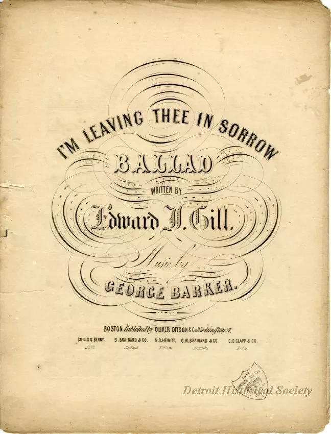 Music, Sheet - I'm Leaving Thee in Sorrow