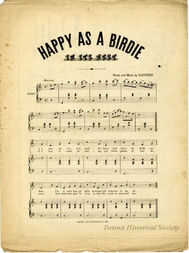 Music, Sheet - Happy as a Birdie in Its Nest