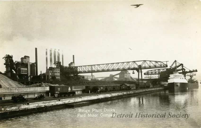 Postcard - Rouge Plant Docks, Ford Motor Company