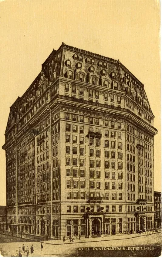 Postcard - Hotel Pontchartrain, Detroit, Mich.