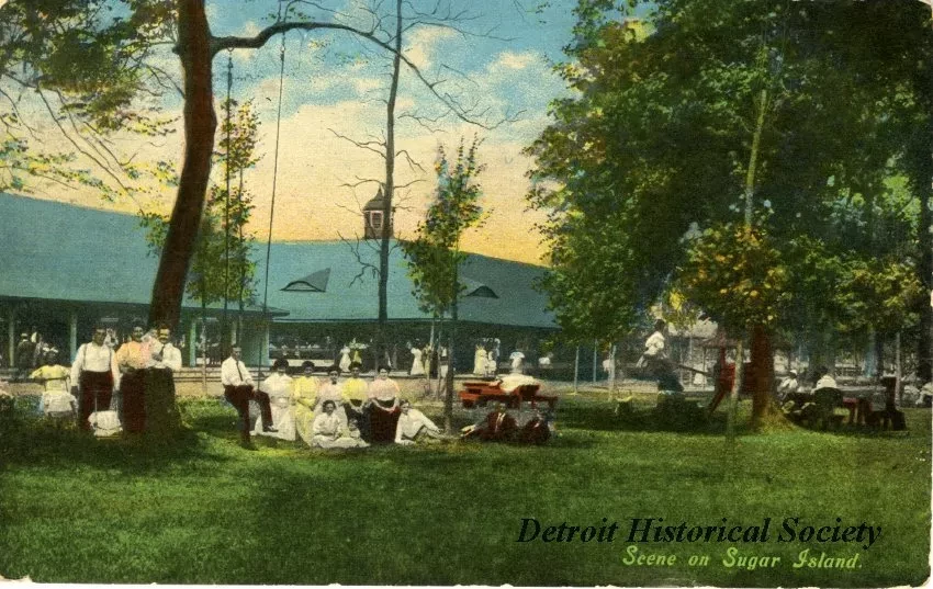 Postcard - Scene on Sugar Island.