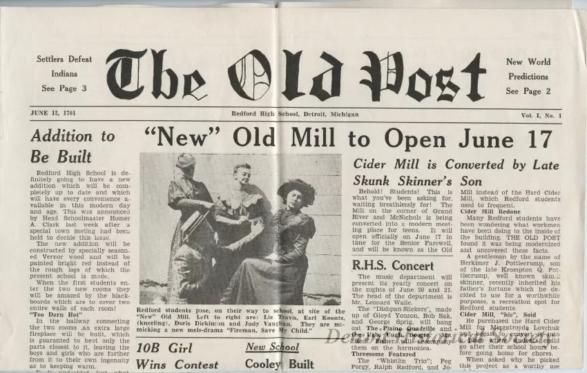 Newspaper - The Old Post, Vol. 1, No. 1