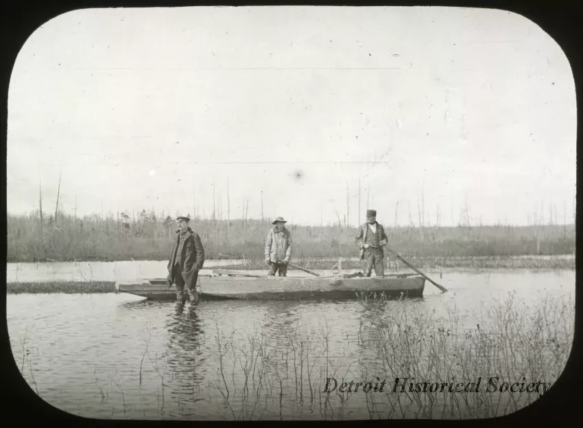 Transparency, Lantern-slide - Prospecting Big Marsh near Wallin