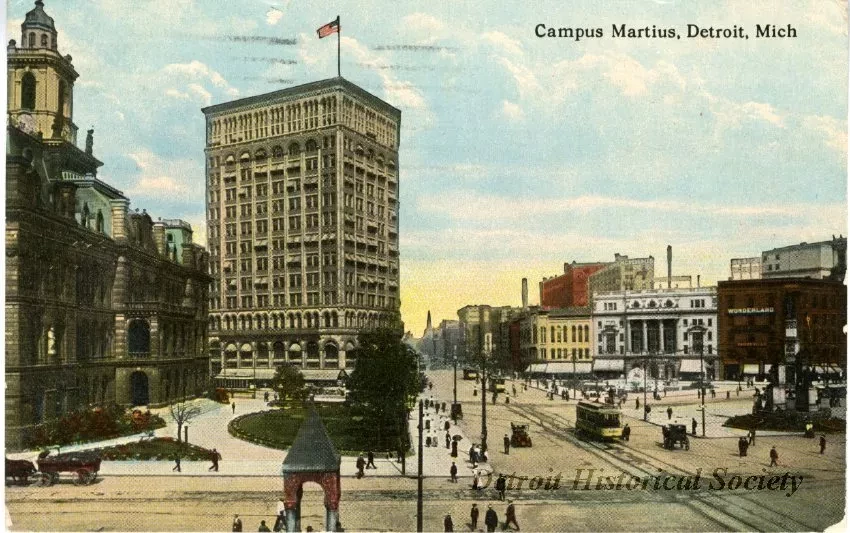 Postcard - Campus Martius, Detroit, Mich.