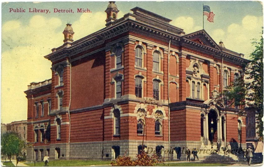 Postcard - Public Library, Detroit, Mich. - Public Library, Detroit, Mich.