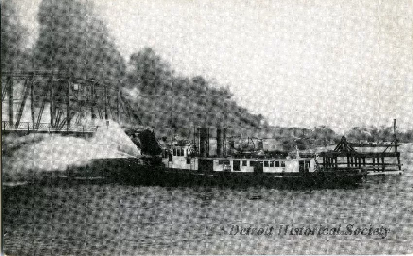 Postcard - Belle Isle Bridge Fire, April 27, 1915