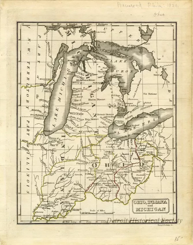 Map - Ohio, Indiana and Michigan
