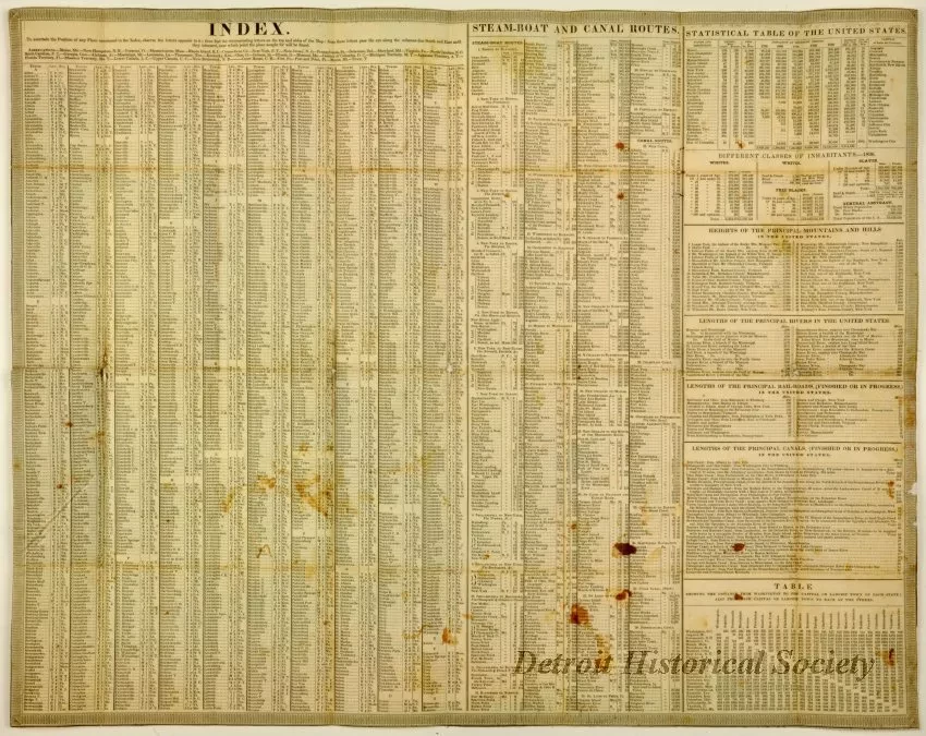 Map - Mitchell's Travellers Guide the United States. A map of the Roads, Distances, Steamboat and Canal Routes