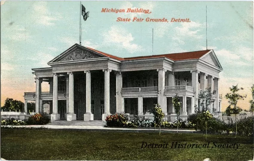 Postcard - Michigan Building State Fair Grounds, Detroit. - Michigan Building, State Fair Grounds, Detroit.