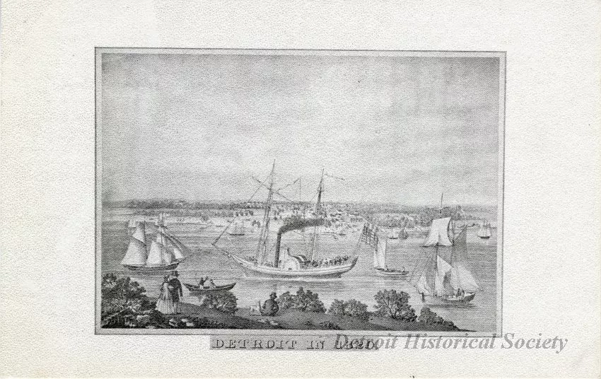 Postcard - Detroit in 1820.