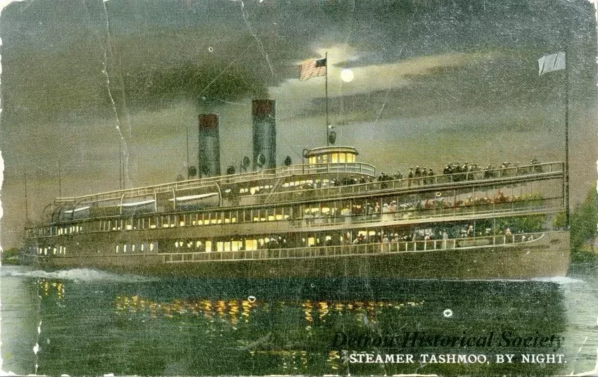 Postcard - Steamer Tashmoo, By Night.