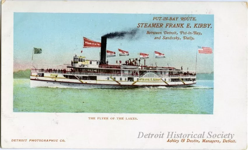 Postcard - The Flyer of the Lakes. - Steamer Frank E. Kirby