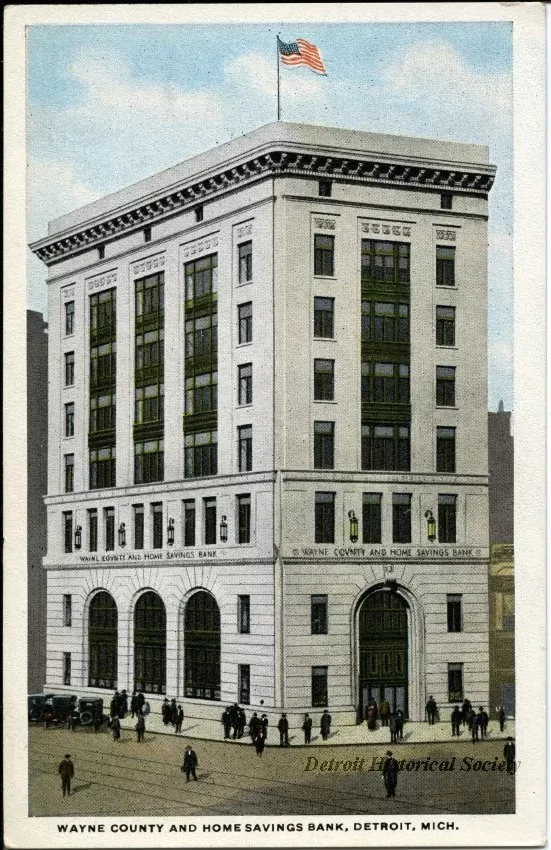 Postcard - Wayne County and Home Savings Bank, Detroit, Mich.