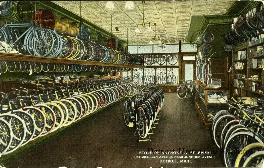 Postcard - Store of Anthony A. Selewski at 1594 Michigan Avenue near Junction Avenue, Detroit, Mich.