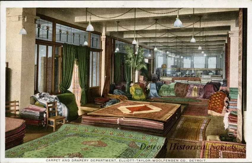 Postcard - Carpet and Drapery Department, Elliott-Taylor-Woolfenden Co., Detroit.