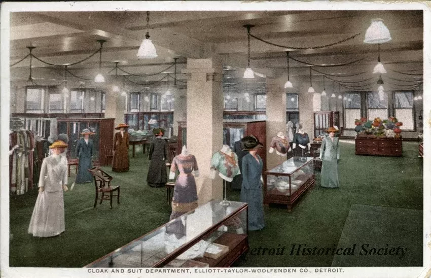 Postcard - Cloak and Suit department, Elliott-Taylor-Woolfenden Co., Detroit