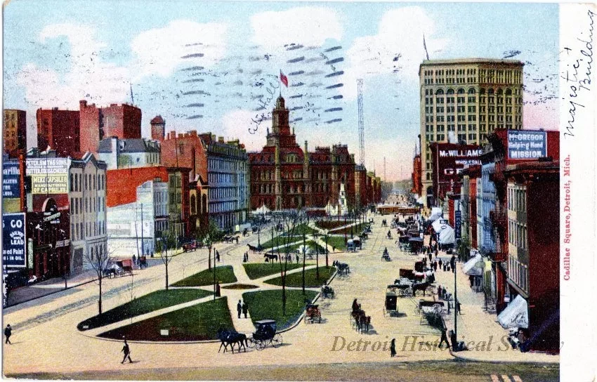 Postcard - Cadillac Square Detroit, Mich. - Cadillac Square, Detroit, Mich.