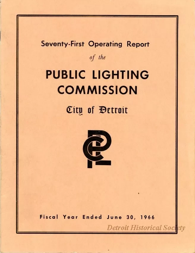 Booklet - The Seventy-First Operating Report of the Public Lighting Commission