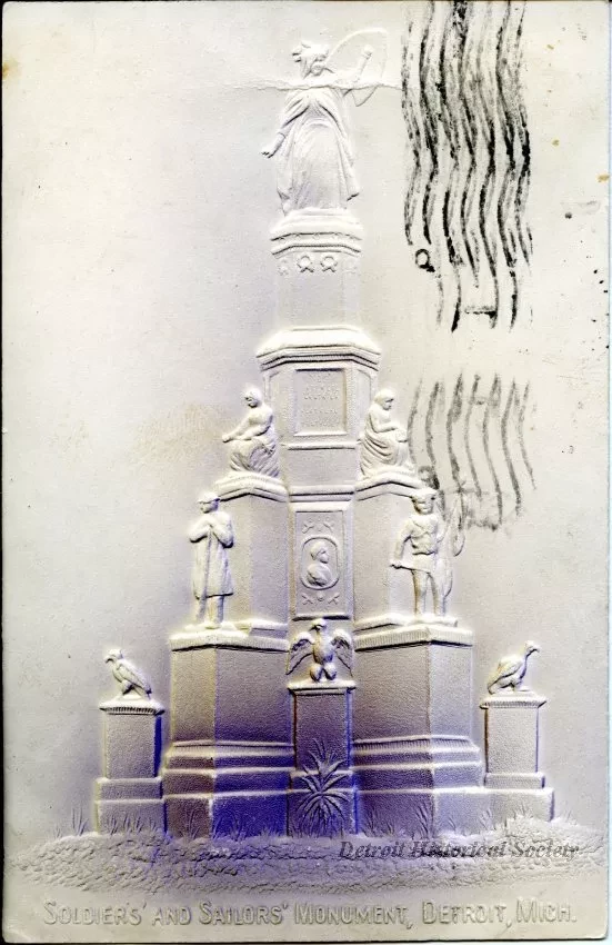 Postcard - Soldiers' and Sailors' Monument, Detroit Mich.