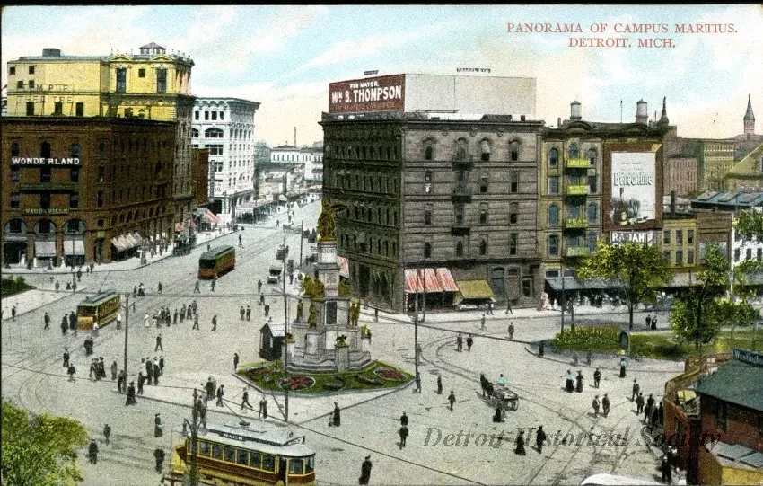 Postcard - Panorama of Campus Martius. Detroit, Mich.