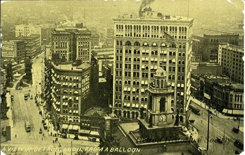 Postcard - A view of Detroit, Mich., From a Balloon.