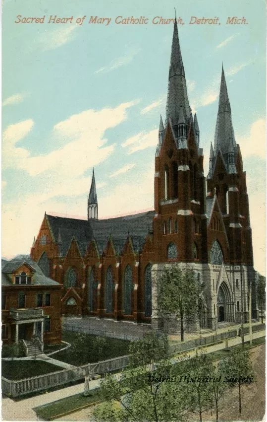 Postcard - Sacred Heart of Mary Catholic Church, Detroit, Mich.