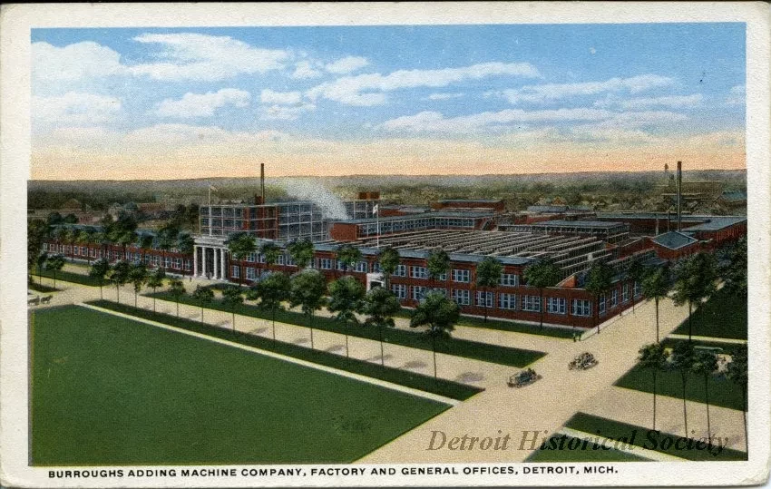 Postcard - Burroughs Adding Machine Company, Factory and General Offices, 
Detroit, Mich.