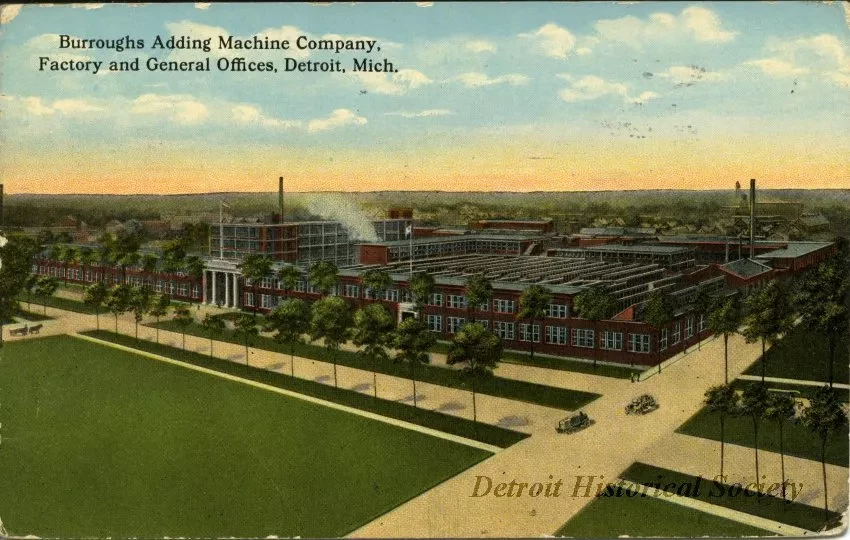 Postcard - Burroughs Adding Machine Company, Factory and General Offices, 
Detroit, Mich.