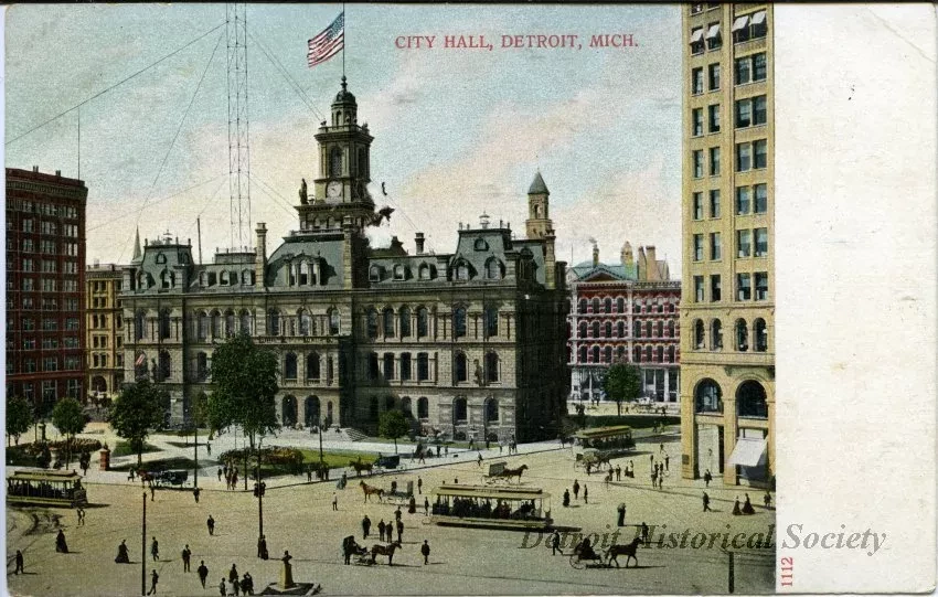 Postcard - City Hall, Detroit, Mich.