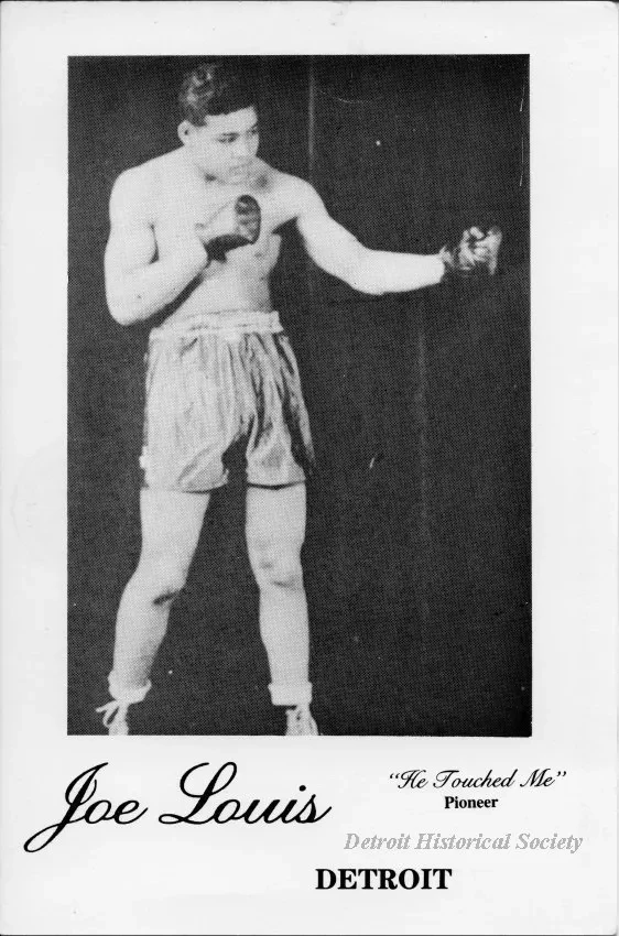 Postcard - Joe Louis, Detroit, "He Touched Me" Pioneer