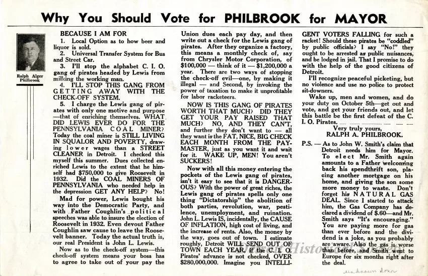 Flyer - Why You Should Vote for Philbrook for Mayor