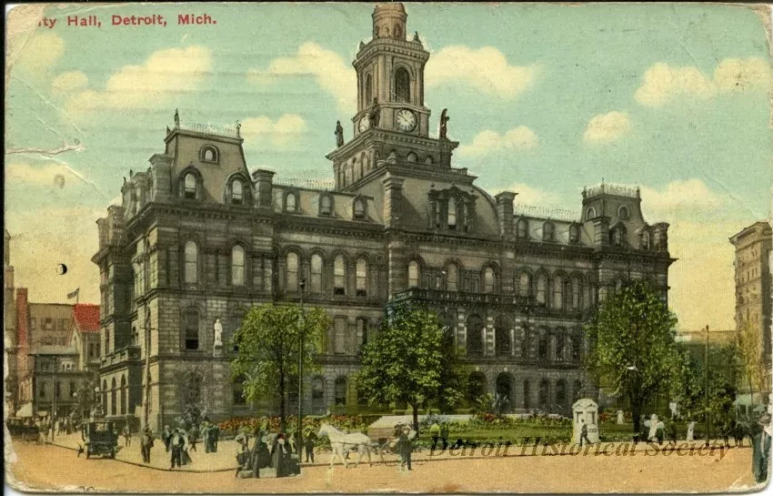Postcard - City Hall, Detroit, Mich.