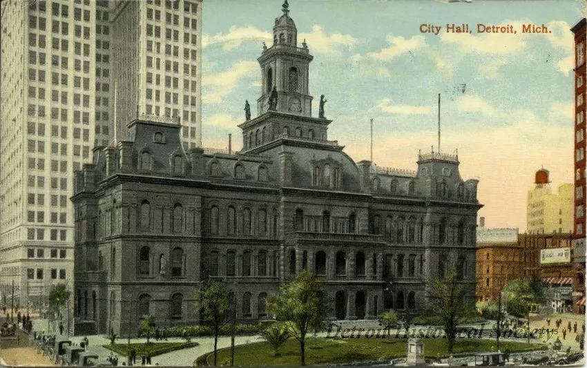 Postcard - City Hall, Detroit, Mich.