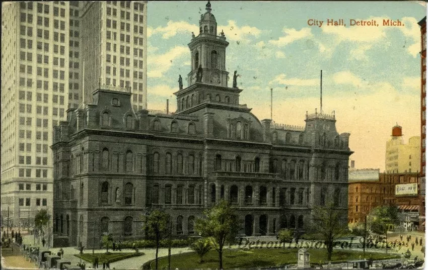 Postcard - City Hall, Detroit, Mich.