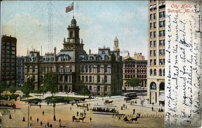 Postcard - City Hall, Detroit, Mich.